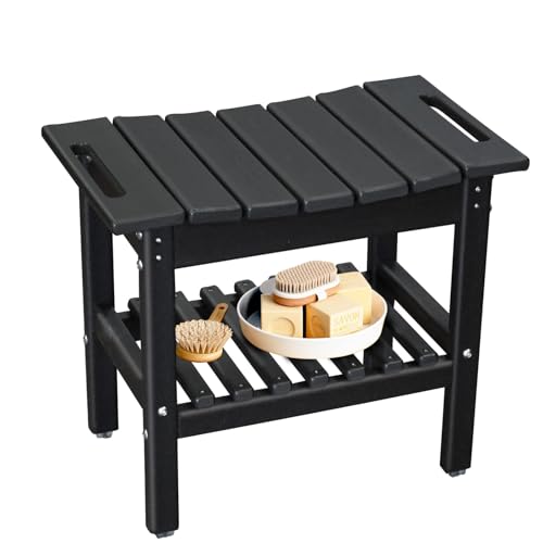 Restcozi HDPE Shower Bench Inside Shower Stool with Space-Ef...