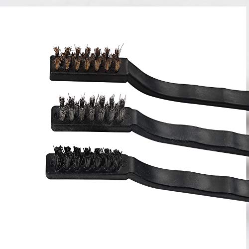 AUTOUTLET 11Pcs Wheel & Tire Brush,Car Detailing Kit 17inch Long Wheel Brush,5Pcs Detailing Brushes,3 Mini Wire Brushes,Short Tire Brush&Car Wash Mitt for Dirty Tire,Engine, Motorcycle (Blue&Black)