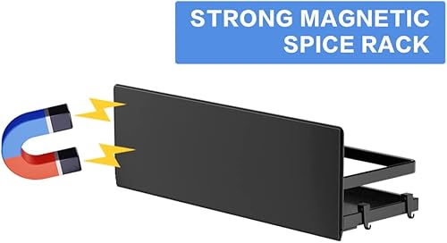 Miniatura 7 de Estante magnético para especias para refrigerador con ganchos para refrigerador organizador de refrigerador para cocina, recipiente ahorrador de