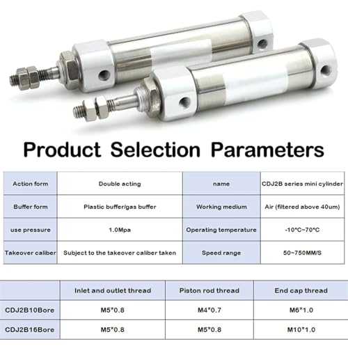 Mini cilindro neumático de doble efecto de acero inoxidable CDJ2B 7