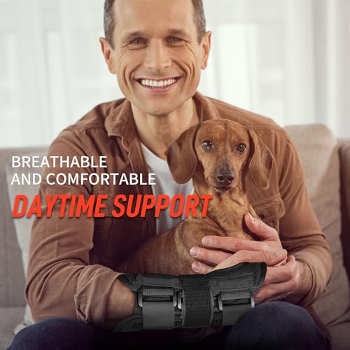 Image of FEATOL Wrist Brace Hand Brace, Carpal Tunnel Wrist Splint Night Support for Women Men, Pain Relief Support -Tendonitis, Arthritis, Sprain, Left Hand, Small /Medium