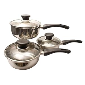 PRIMA 3pc Stainless Steel Cookware Set 14,16,18cm