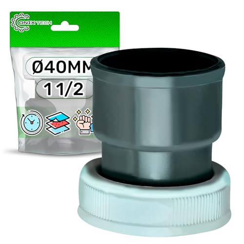 Manguito para Empalme Desague Lavadora con Contratuercas Rosca 1 1/2” y Conexión Adhesiva Ø 40 mm de PVC - ONIX TECH