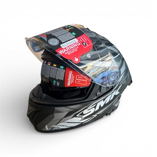 Image of SMK Typhoon Rival Full Face Dual Visor Helmet, Dual Spoiler, ISI DOT ECE 22.06 Certified