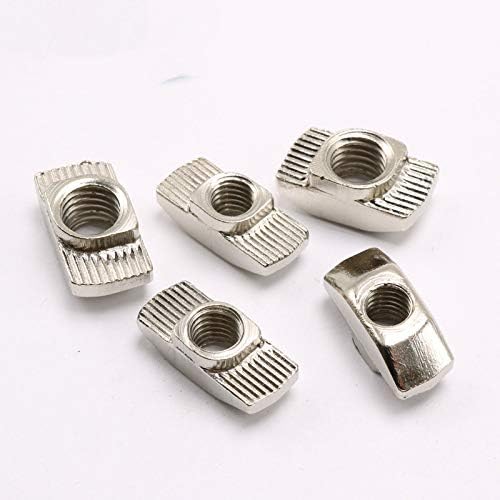 4pcs M4 M5 Nickel Plated T nut Hammer Head Fasten Nut for Aluminum Extrusion Profile 40 series Slot Groove - (Size: M5)