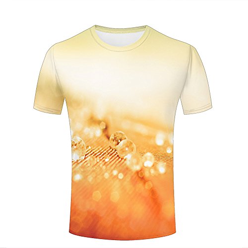 liujinsheng Men's Creative 3D Printed Gold Beads Graphics Summer Casual T Shirt Unisex Couple Tees Top Short Sleeve M