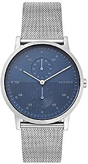 Skagen Men's Kristoffer Multifunction Quartz Stainless Steel and Mesh Casual Watch Color: Stainless/Blue