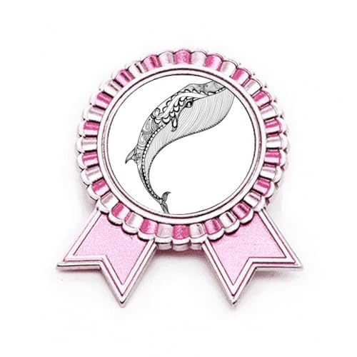Broche baleine bleue rose métal style Art déco taille M femme