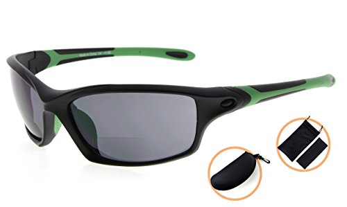 Image of Eyekepper Bifocal Sunglasses for Women Men, Rectangular Frame | Outdoor Sports Bifocal Reading Sunglass, with Readers Built in, Mens Tinted Sun Reader Bifocals, Ladies Cheater,Wrap Half Rim
