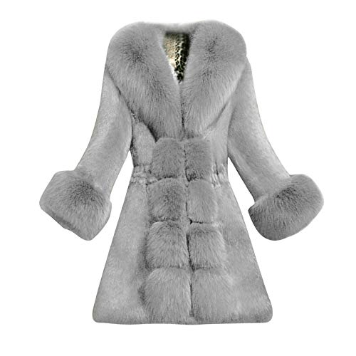 Women's Faux Fur Coat Solid Fur Long Outerwear Dresses Luxury Winter Warm Slim Fit Jacket for Evening Party