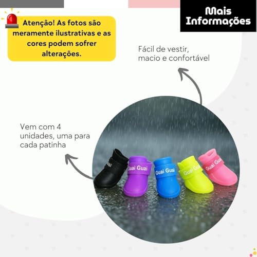 Sapato Botinha De Silicone Para Cachorro Antiderrapante Protetor De Patas (Femea, P)