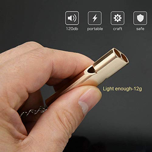 fluitje, fluitje, survivalfluitje, kinderen, dubbele buizen, metaal, hoge decibel, sleutelhanger, fluitje, voor kamperen… - Image 3