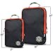 Compression Packing Cubes 3 Piece Set for Travel - Lightweight, Durable Clothes Organizer for Carry-On Luggage and Backpacks by TRIPPED Travel Gear (Grey and Orange)