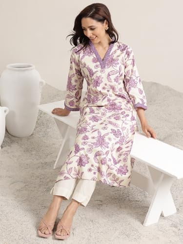 Image of Libas Printed Cotton Straight Kurta