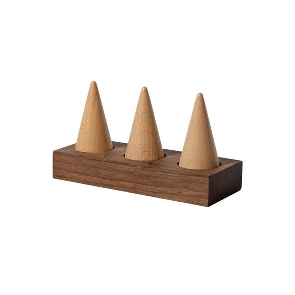 QINGGANG-0224 jewelry organizer Walnut Jewelry Storage Display Rack Creative Counter Window Jewelry Display Props Jewelry Racks for dressing table(Medium)