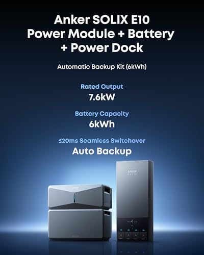 Image of Anker SOLIX E10, Power Dock, 6kWh Battery, 200A Whole-Home Automatic Backup, ≤20ms Switchover, 9kW Solar, Reduce Bills, NEMA 4 & 3R, Up to 12-Month 0% APR