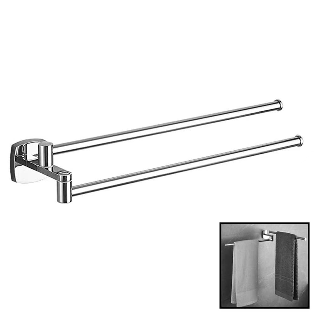 Porte-serviettes pivotant haut de gamme en acier inoxydable finition chromée miroir robuste