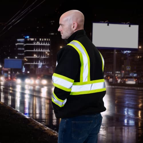 JORESTECH Safety Sweater Reflective High Visibility Black 1/4 Zipper ANSI - Thumbnail 2