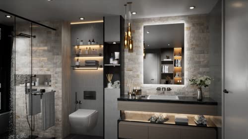 Tetote 24 X 36 Inch Led Mirror Backlit Bathroom,Anti-Fog Mirror With Light,Dimmable,Cri90+,Ip54 Water Proof,Wall Mounted Vanity Lighted Mirror,Horizontal/Vertical #TOP1
