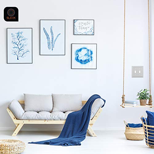 Image of Pack of 2 Wall Plate Outlet Switch Covers by SleekLighting | Classic Beadborad Wall plates| Variety of Styles: Decorator /Duplex /Toggle /Blank / & Combo | Size: 3 Gang Rocker