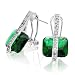 Produktbild Art Déco-Stil Quadrat Rechteck Grün Simulierten Emerald Cut Zirkonia Cz Ohrhänger Für Frauen Silber Platte Messing
