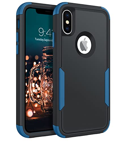 Coque iPhone X silicone rigide TPU souple housse antichoc iPhone Xs bleu
