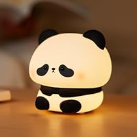 VTIGER Panda Night Light, LED Squishy Cute Lamp, Night Light for Kids, Silicone Panda Light, Dimmable Girls Baby Bedroom Nightlight, Rechargeable Touch Lamp for Breastfeeding Nursery Decor (TT)