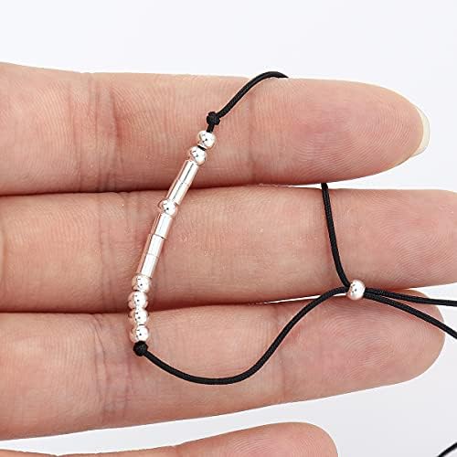Suyi Forza Morse Code Braccialetto di Ispirazione per Le Donne, Braccialetto con Perline in Argento Sterling, per Amicizia, Figlia, Fidanzata, Argento Sterling