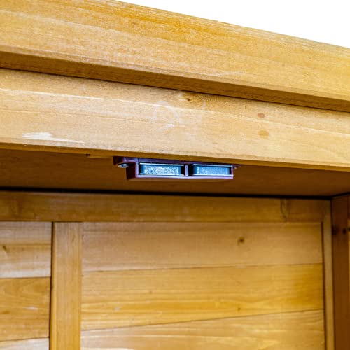 Airwave Wooden Garden Storage Tool Shed | Outdoor Weatherproof Utility Cupboard Cabinet for Tools, Cushions, Toys | Functional Internal Shelves | Louvre Door Design | Fir Wood (95cm High)