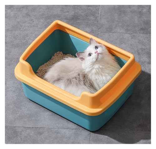 Arenero para gato abierto grande con lados altos anti salpicaduras miniatura 3