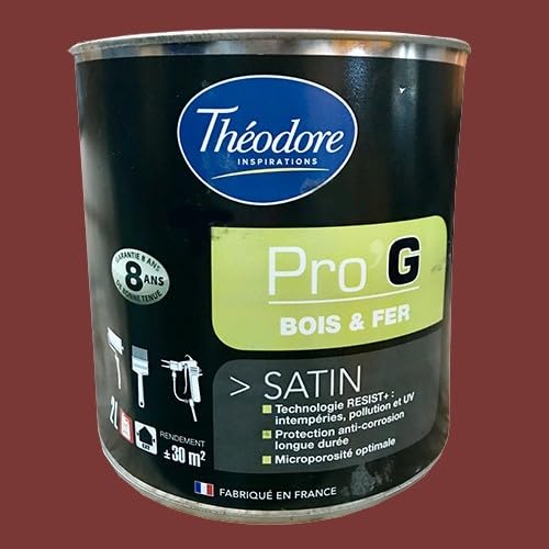 Théodore Pro'G Peinture Bois & Fer Rouge Basque 0,5 L