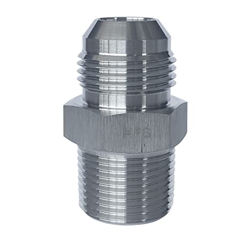 Image of HFS(R) 1 inch NPT Male to 1 inch JIC Male Adapter Flared Tube Fitting Pipe Connector Stainless Steel 304