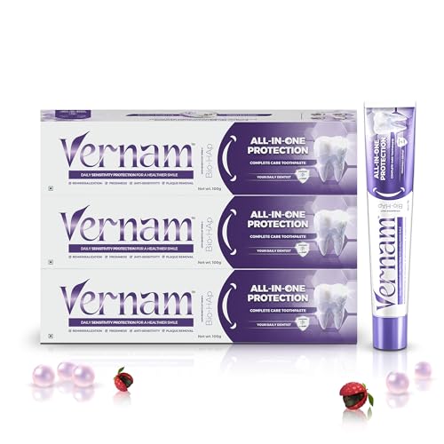 Image of Vernam Hydroxyapatite Toothpaste | Enamel Repair | Sensitive Teeth | Pk3 | 6% Bio-HAP, Fluoride Free & Himalayan Timur for Complete Oral Care