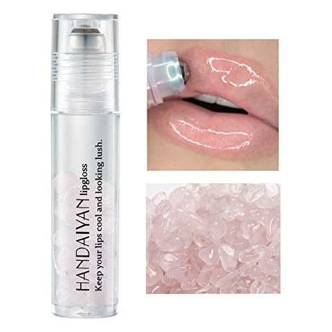 Bullpiano Mirror Lip Gloss Waterproof Transparent Crystal Lip Oil Moisturizing Shining Natural Plant Extract Different Natural Gem Roller Lip Gloss Cover