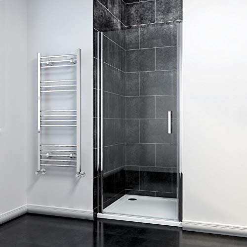 Sunny Shower Frameless Shower Glass Doors Pivot Swing Shower Door, 3/16 In. Clear Glass Panel, 28 In. W X 72 In. H Single Shower Panel Door, Chrome Finish #TOP6
