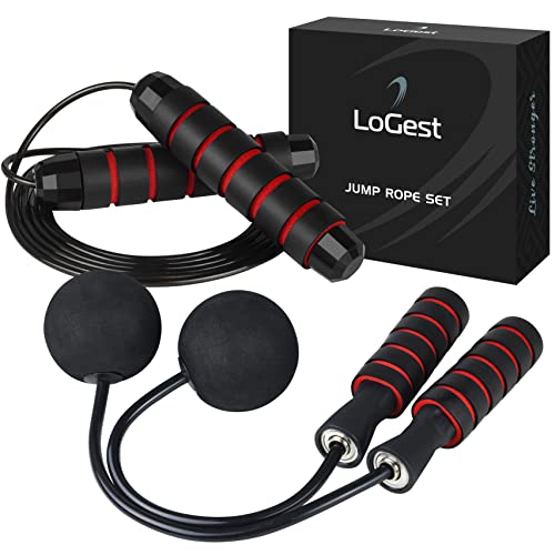 Logest Training Jump Rope Set - Adjustable Cordless Jump Rope & Regular Skip Ropes - Steel Wire Pvc Coated Ropes For Full Body Workout Strength Training Ropeless Jump Rope Weighted And Skip Rope Set #TOP28