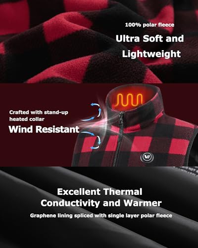 Venustas Women's Fleece Heated Vest with Battery, Lightweight Electric Heated Coat