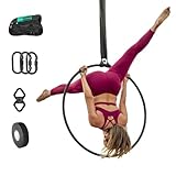 runner deer Complete Lyra/Aerial Hoop/Aerial Rings Set,Include lyra,carabiners, Swivel, and spanset (33"(85), Single tab)