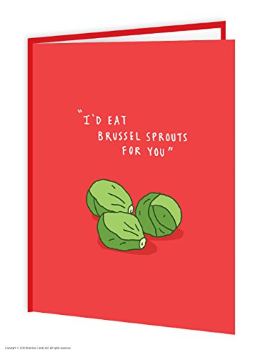 Christmas Cards For Boyfriend/Girlfriend - Funny Xmas Cards For Her - 'Brussel Sprouts' - For Husband/Wife