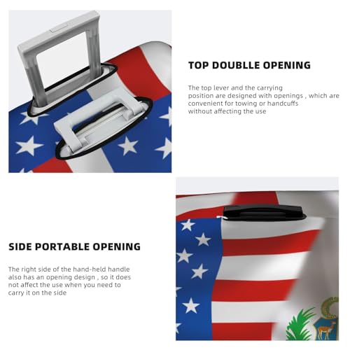 Travel Luggage Cover America Flag And Peru Peruvians Flag Fashion Washable Baggage Suitcase Protector Fit For Luggage Large4