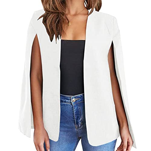 Blazer Cape Split Manches femme veste business chic ouvert avant unie