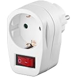 Goobay 68906 - Prise Électrique 16A avec interrupteur - Type F ATTENTION: incompatible avec les prises françaises!! (Normes Schuko - Allemagne)
