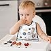R HORSE 5Pcs Baby Toddler Bibs with Crumb Catcher Pocket & Snap Button Adjustable Waterproof Baby Feeding Bibs for Boys Girls 6-24 Months
