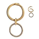 COPPERTIST.WU Ouroboros Snap Brass Keychain Keyring Spring Clip Ring with Snake Patterned Key Ring