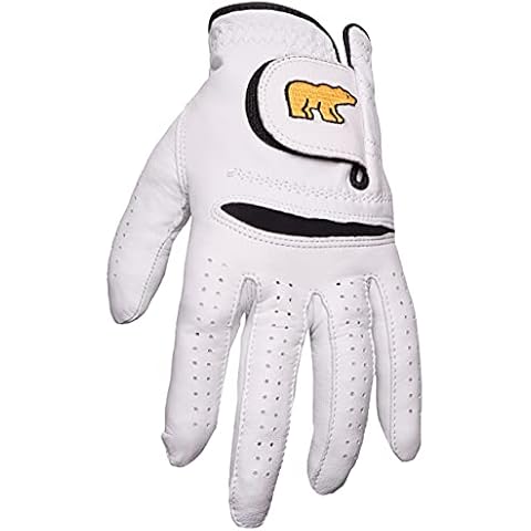 Jack Nicklaus Men's Golden Bear Leather Golf Glove, Worn On Left, Bright White, Small Cover