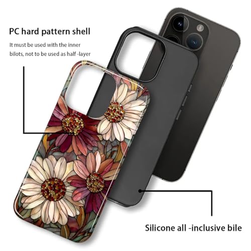 Coque iPhone 15 Pro protection hybride 2 en 1 polycarbonate durable fleur - 4