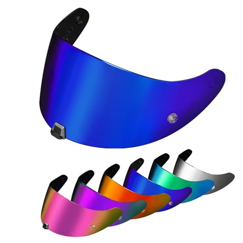 PSLER Visera de Casco para EXO 520 1400 R1 Visera Tintada para Scorpion EXO 391 520 1400 R1,Protector Facial con Protección UV Accesorios de Repuesto para Motocicleta(Azul Oscuro)