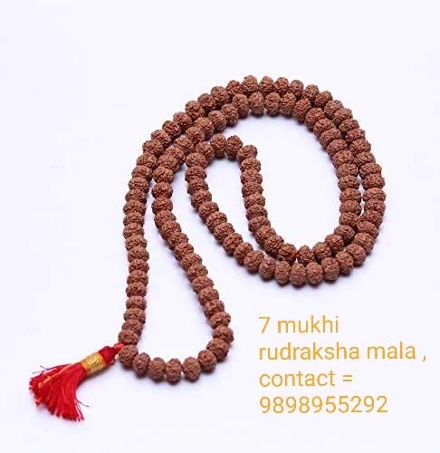 ARIHANT HANDICRAFTS Wood 7 Mukhi 108+1 Beads Rudraksha Mala (Brown)