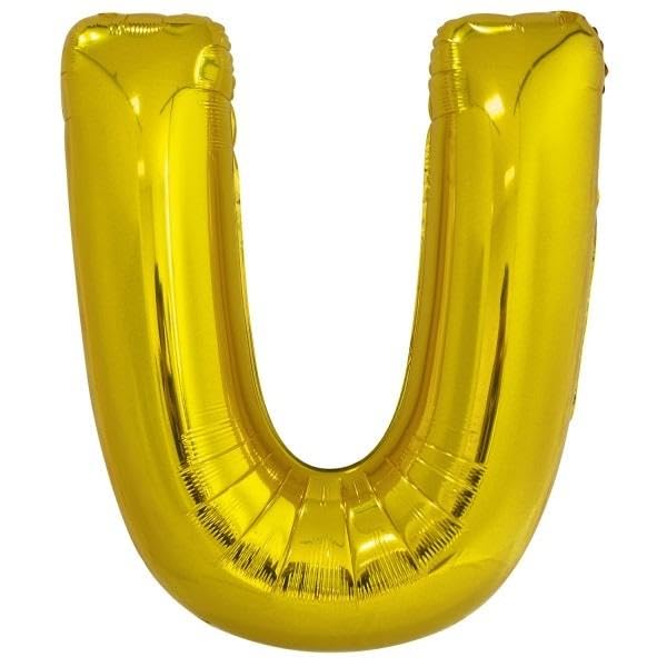 Amscan 9909596 - Gold Letter U SuperShape Foil Balloon - 44"