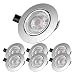 Produktbild LED Einbaustrahler schwenkbar inkl. 6 x 5W Leuchtmittel GU10,600 Lumen,Neutralweiß LED Einbauleuchte 4500 Kelvin,120° Abstrahlwinkel,Deckeneinbaustrahler,6 er Pack 4500K Rund Metall Matt Nickel